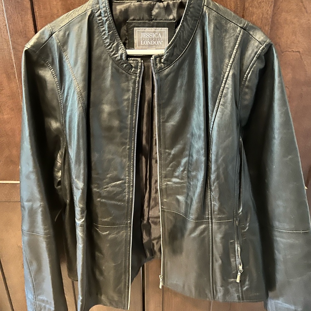 Jessica London Dark Leather Jacket